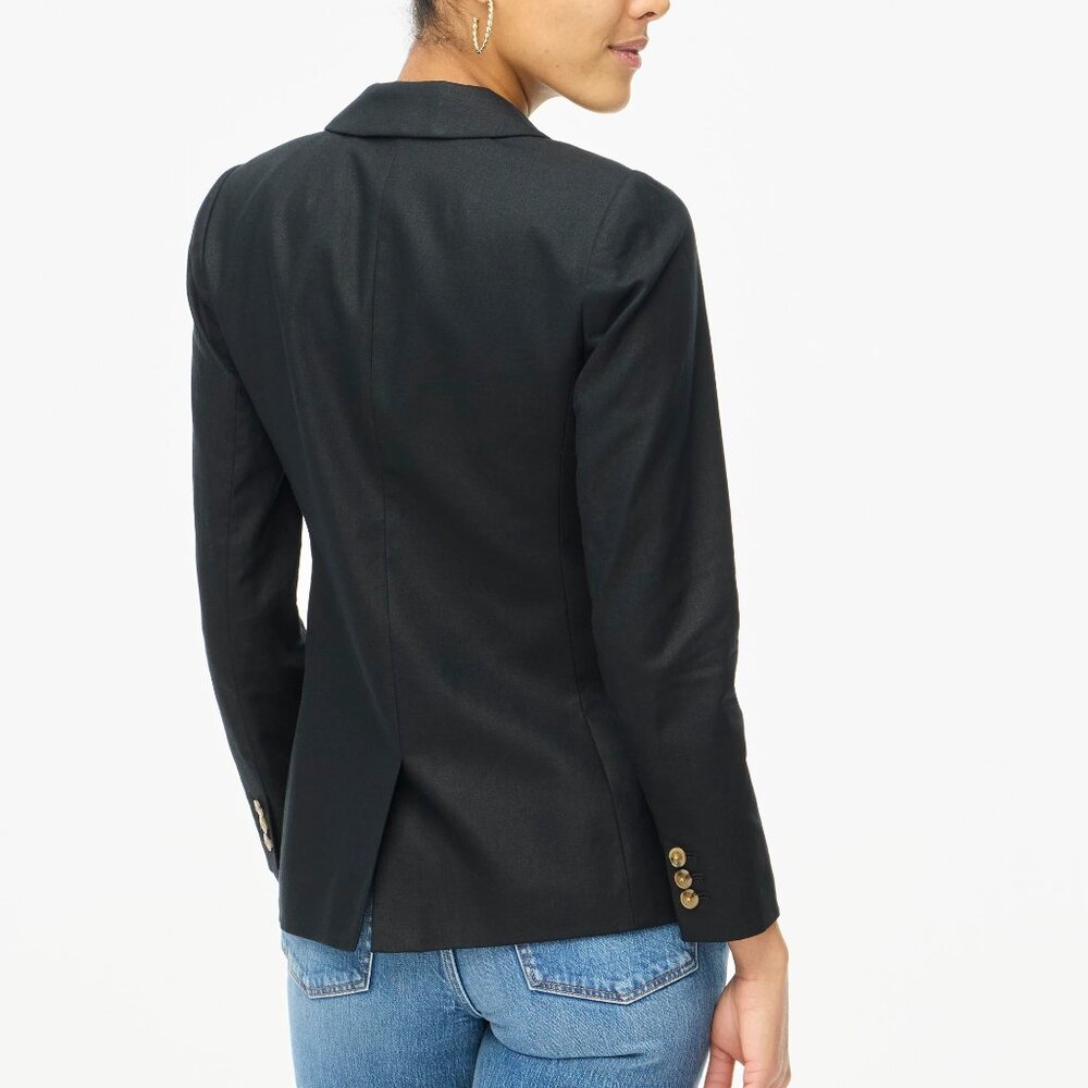 JCrew Factory Linen-blend Holland blazer Item AL222 Size 14 Black - Picture 3 of 7